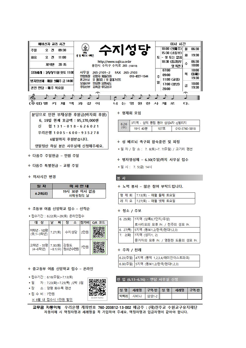 190623 – 지극히 거룩하신 그리스도의 성체 성혈 대축일