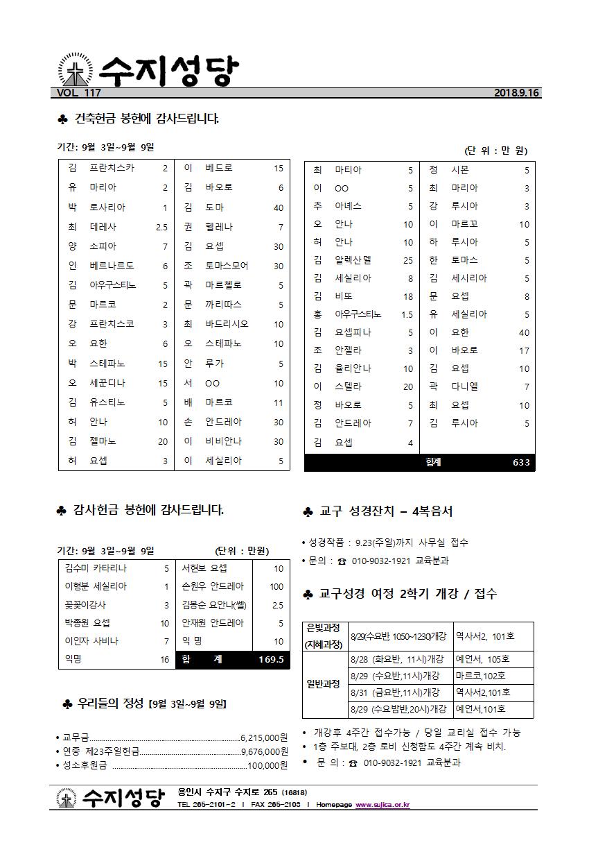 연중제24주일 주보와 간지(2018.09.16)