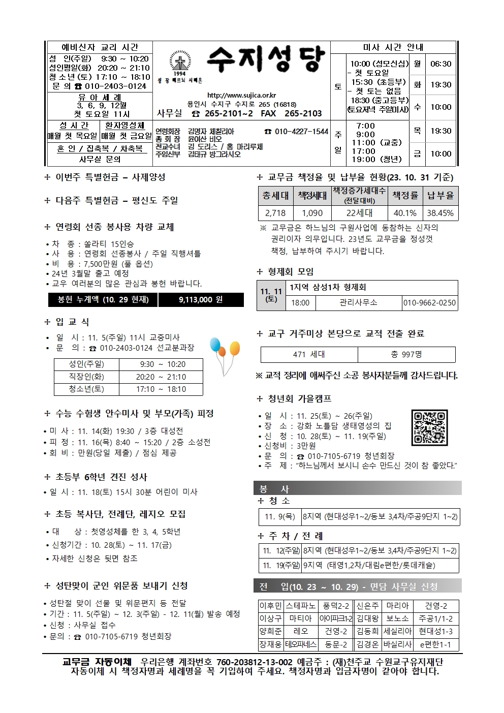 2023.11. 5 – 연중 제31주일