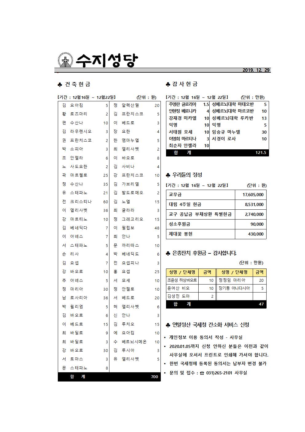 191229 – 예수, 마리아, 요셉의 성가정 축일 가정 성화 주간