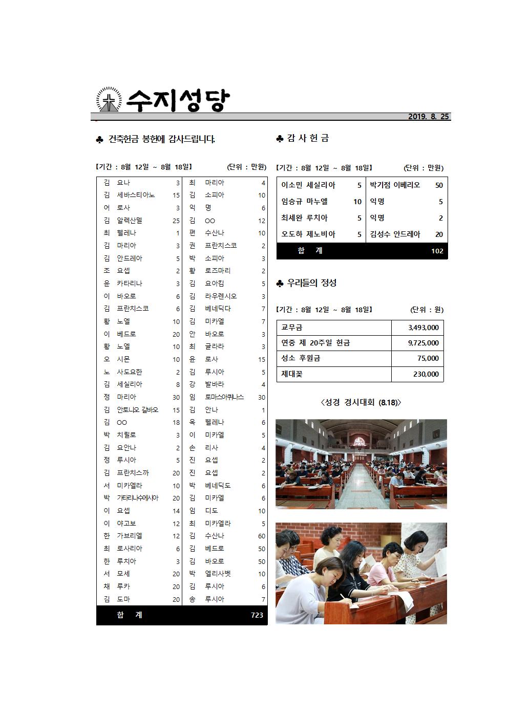 190825 – 연중 제 21주일