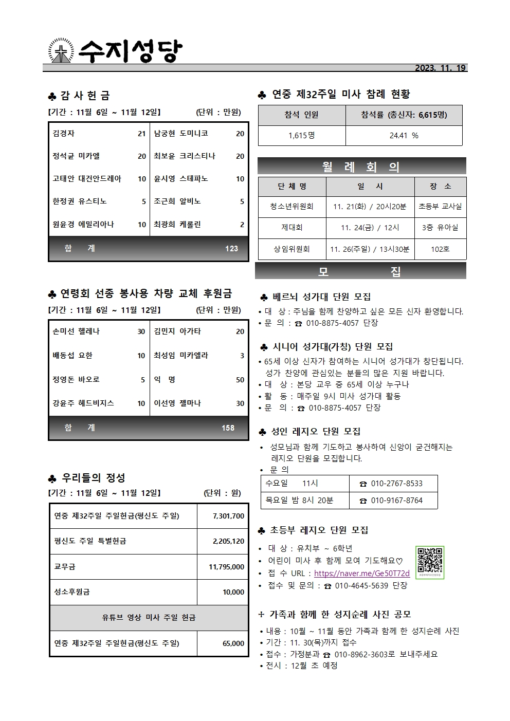 2023. 11. 19 – 연중 제33주일(세계 가난한 이의 날)