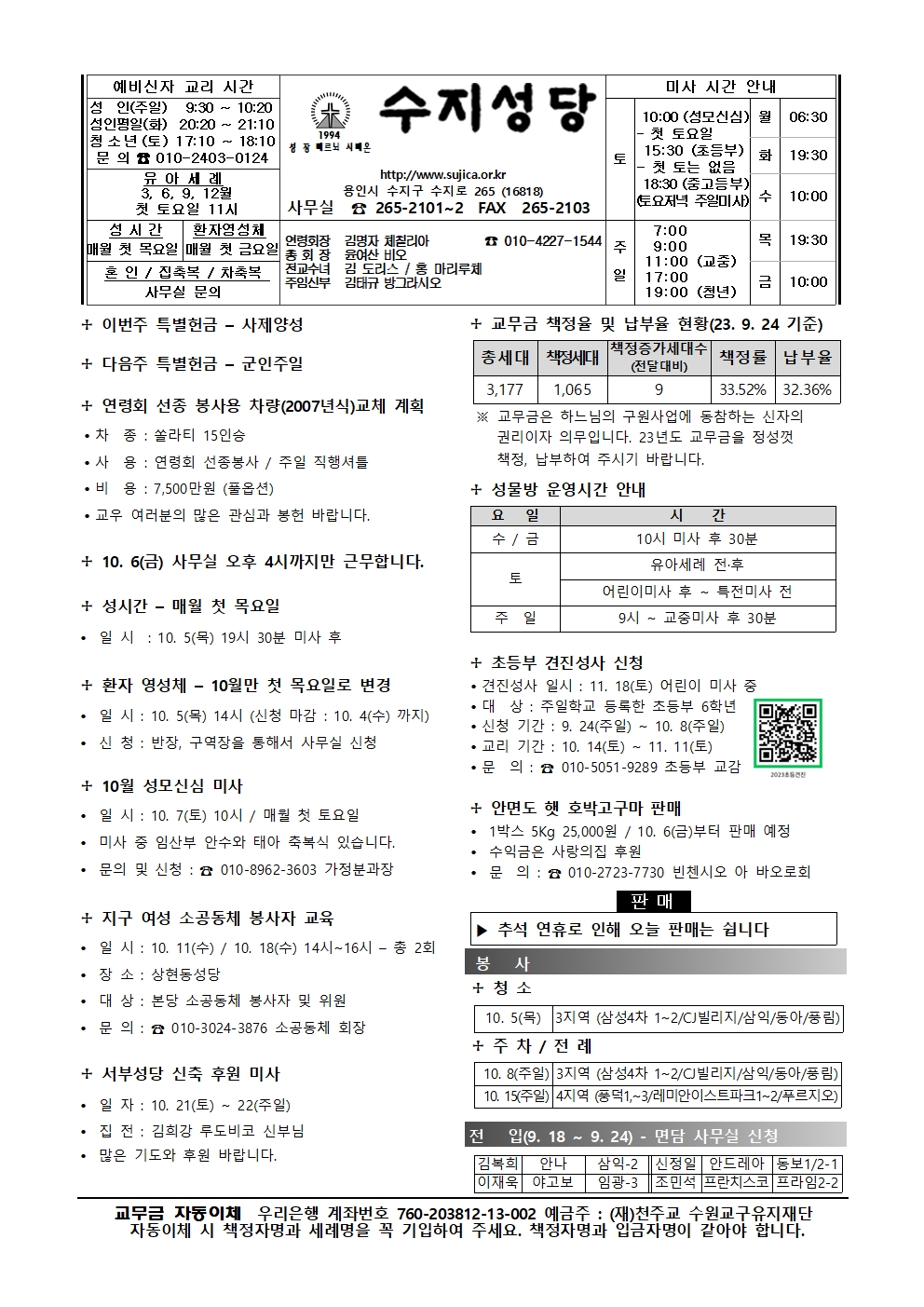 2023. 10. 1 – 연중 제26주일