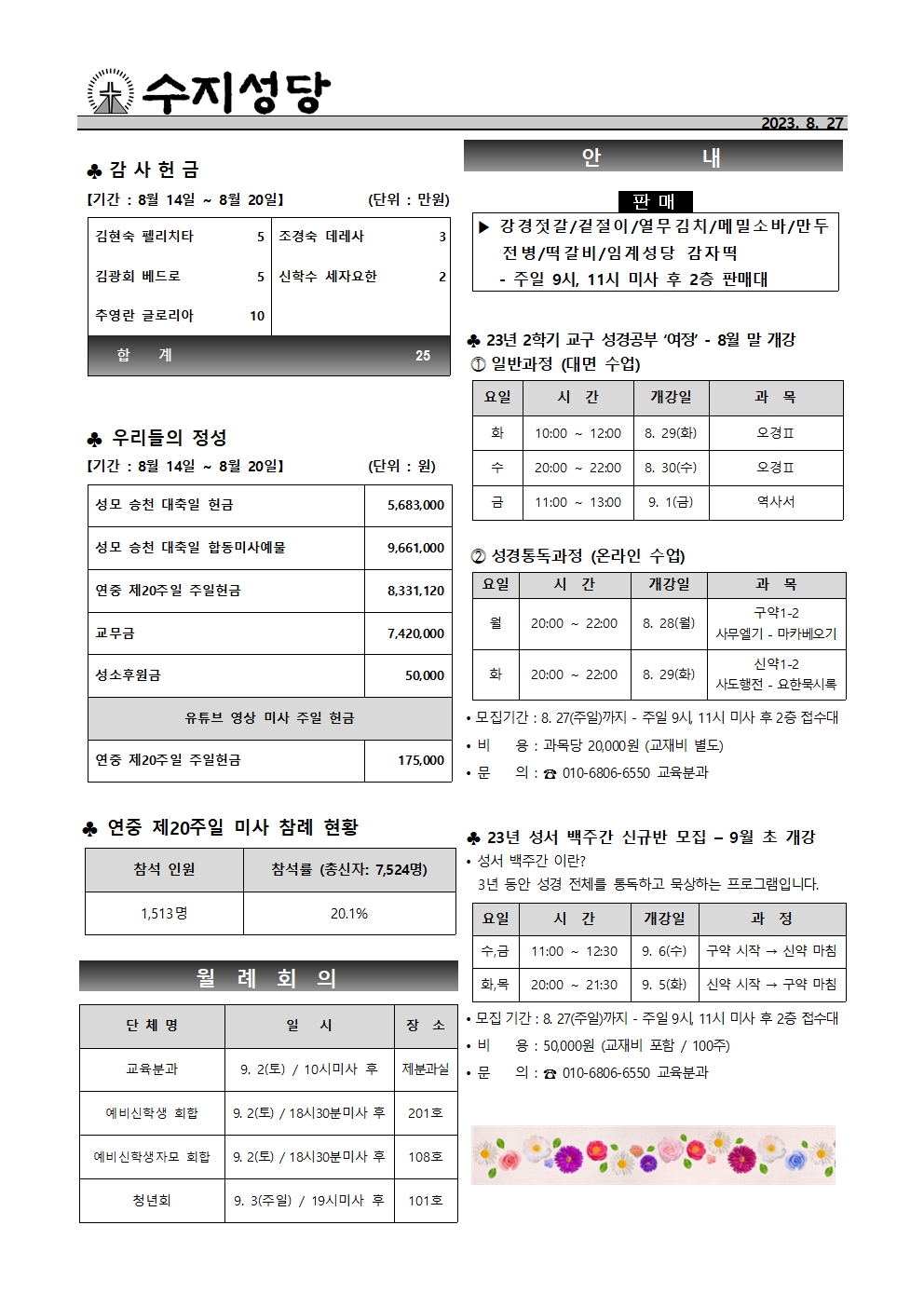 2023. 8.27 – 연중 제21주일