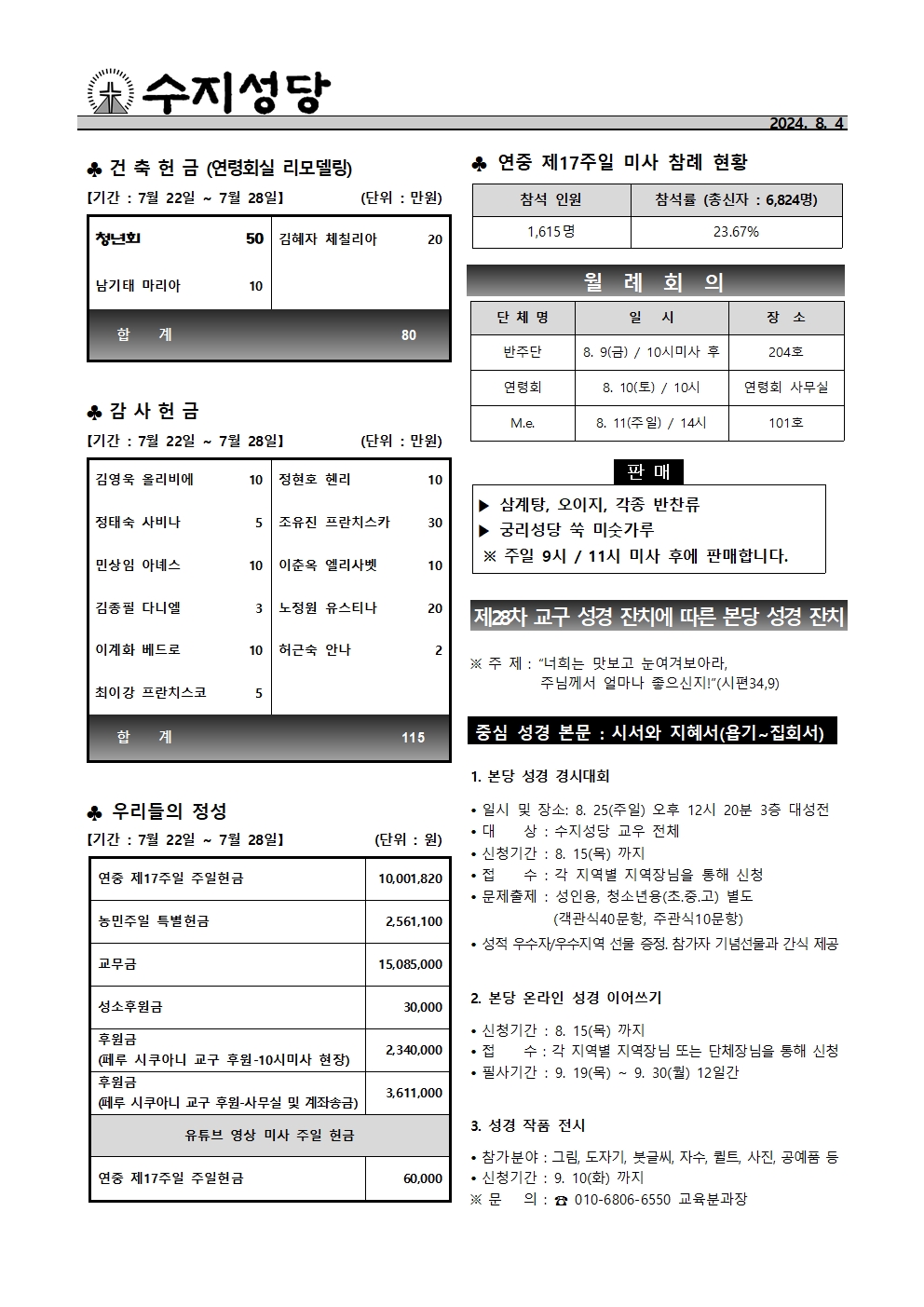 2024. 8. 4 – 연중 제18주일