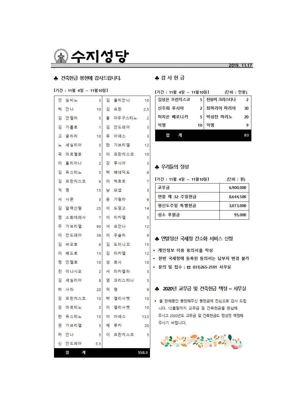 191117 – 연중 제33주일