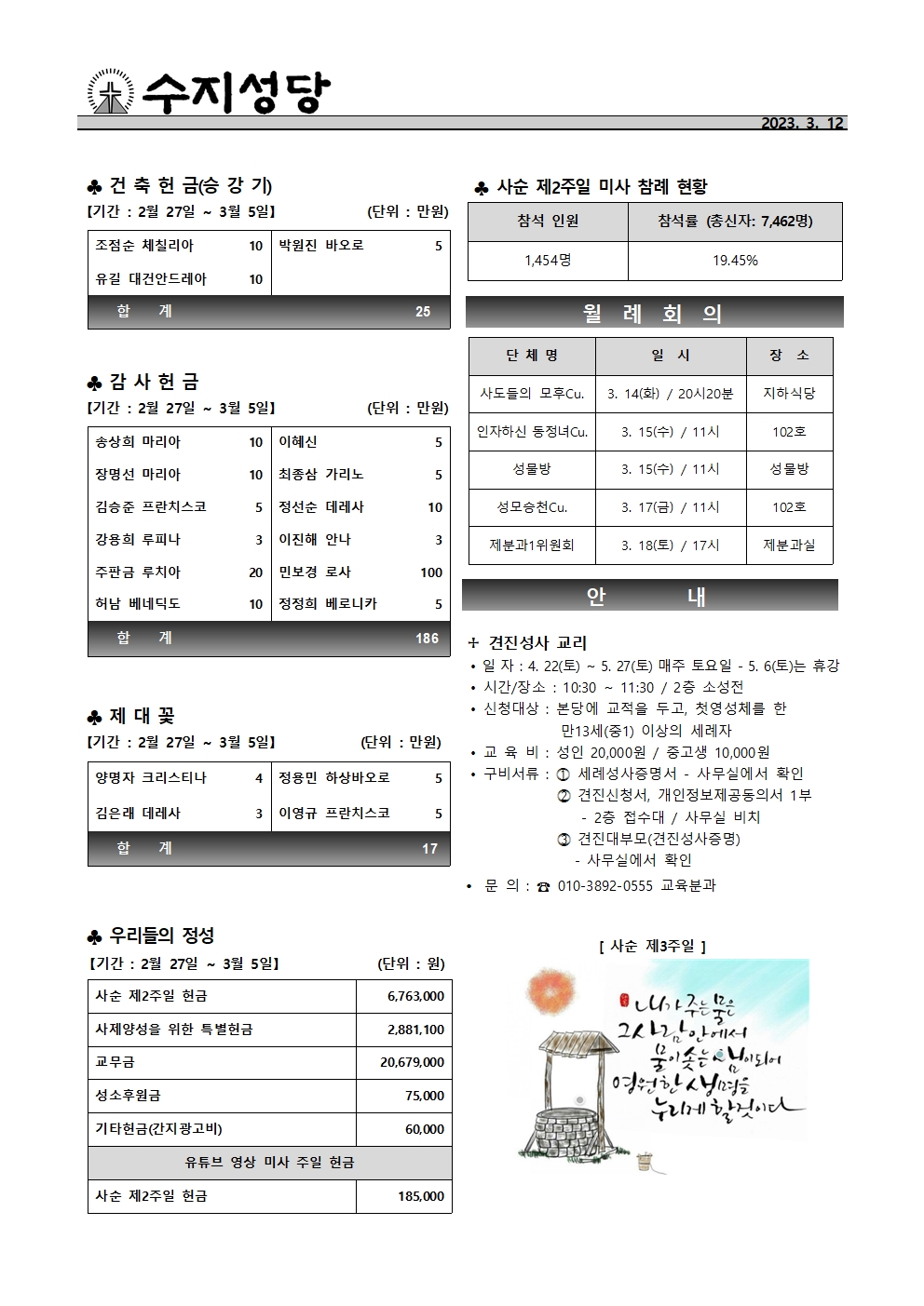 2023. 3.12 – 사순 제3주일