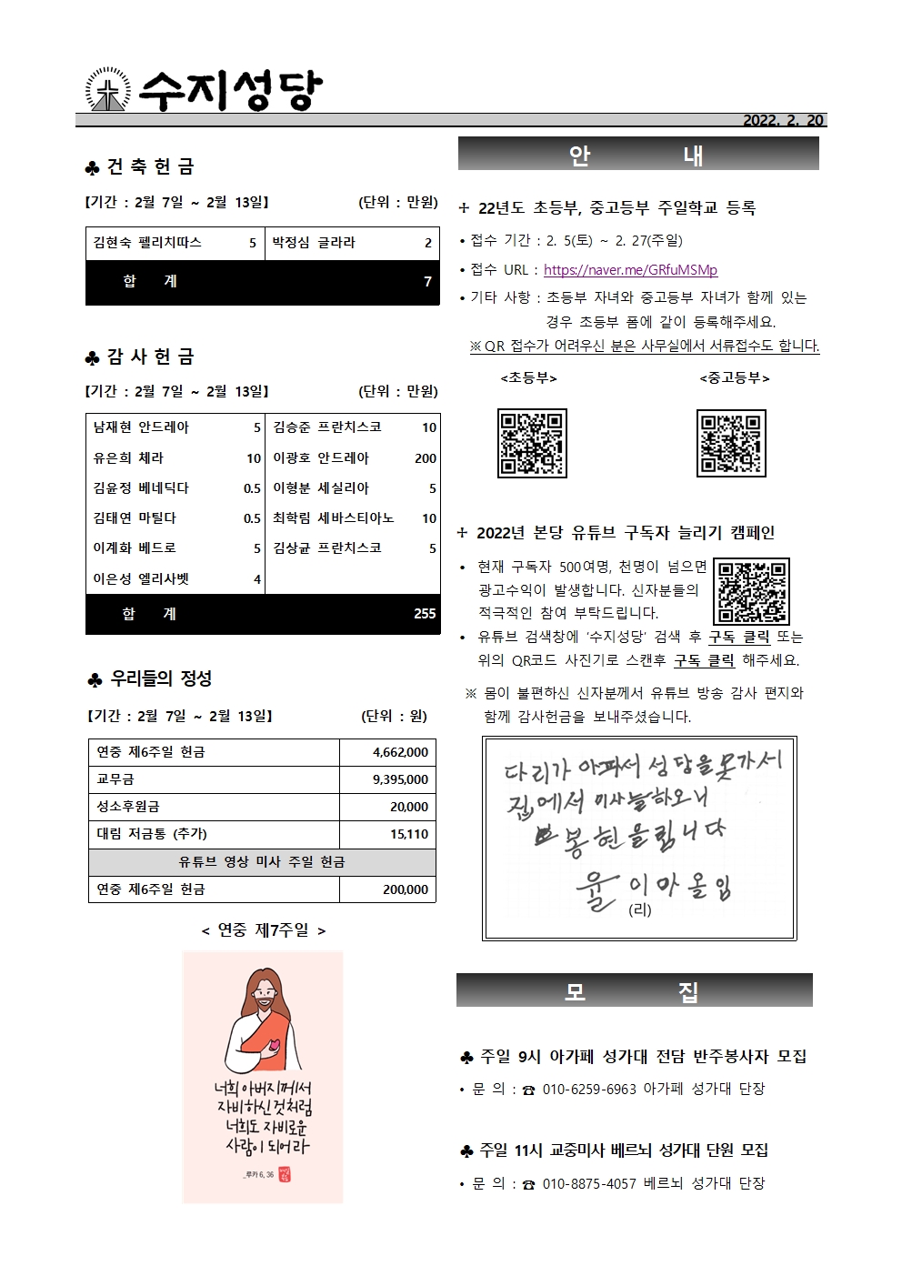 2022. 2.20 – 연중 제7주일