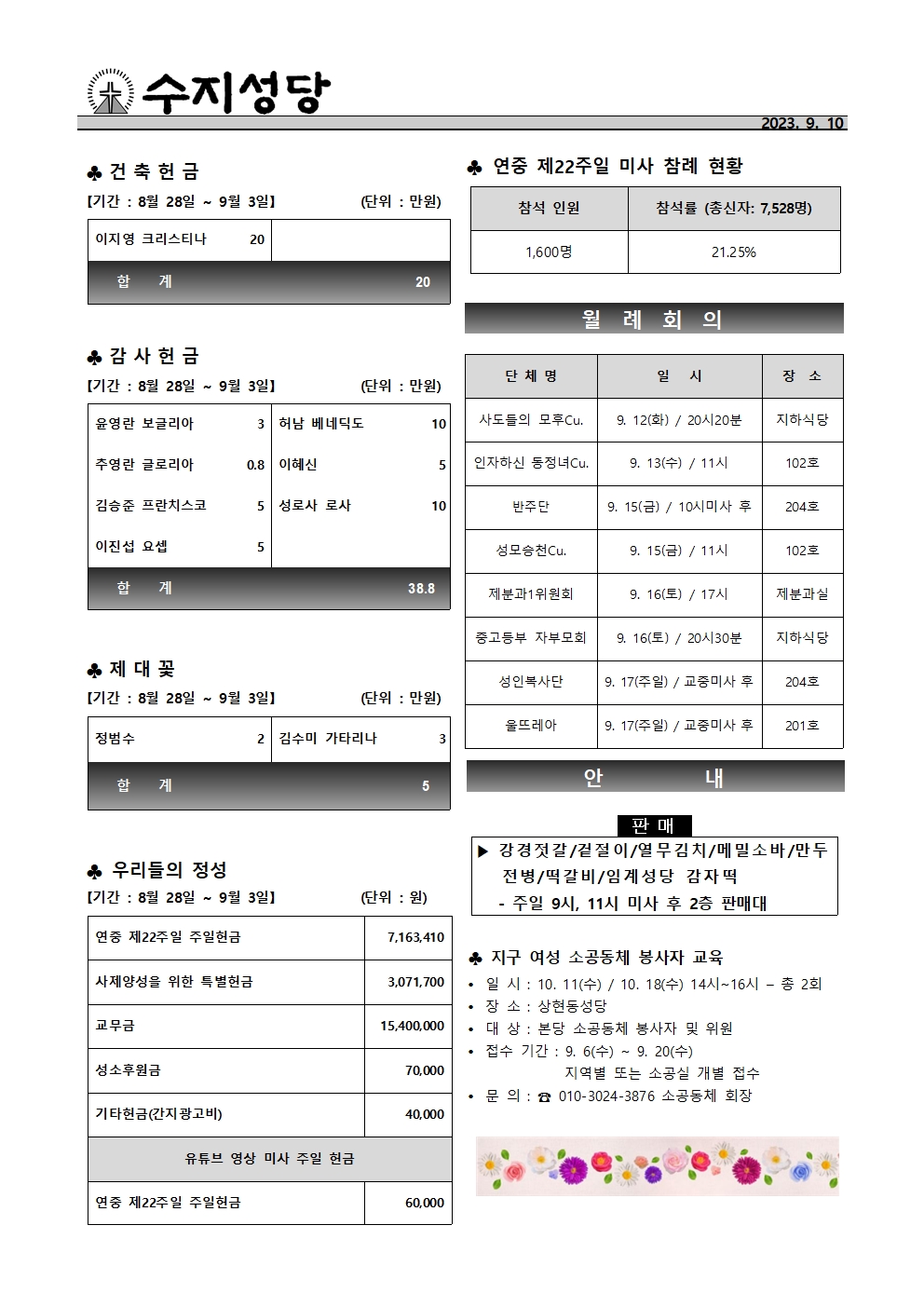 2023. 9. 10 – 연중 제23주일