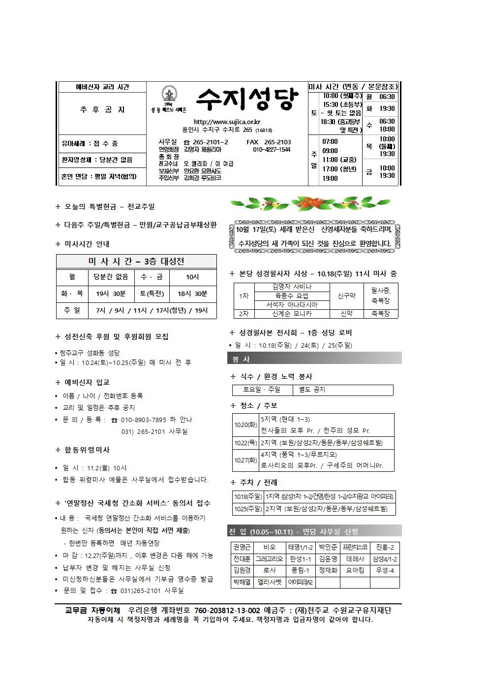 2020.10.18 – 연중 제 29주일