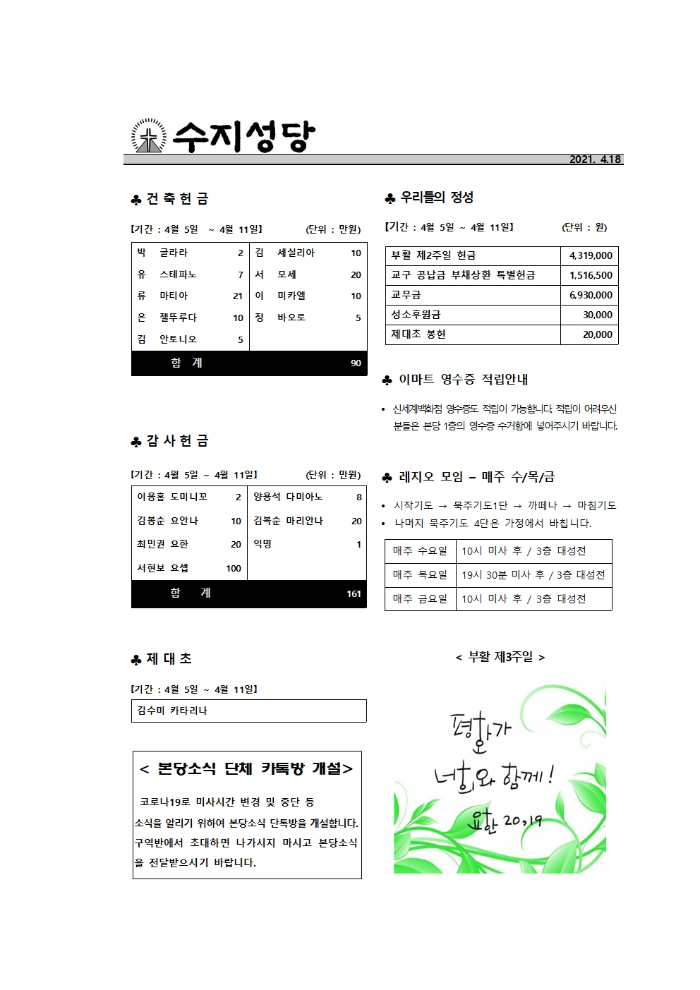 2021.04.18 – 부활 제3주일