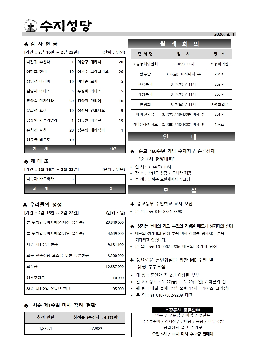 2026. 3. 1 – 사순 제2주일
