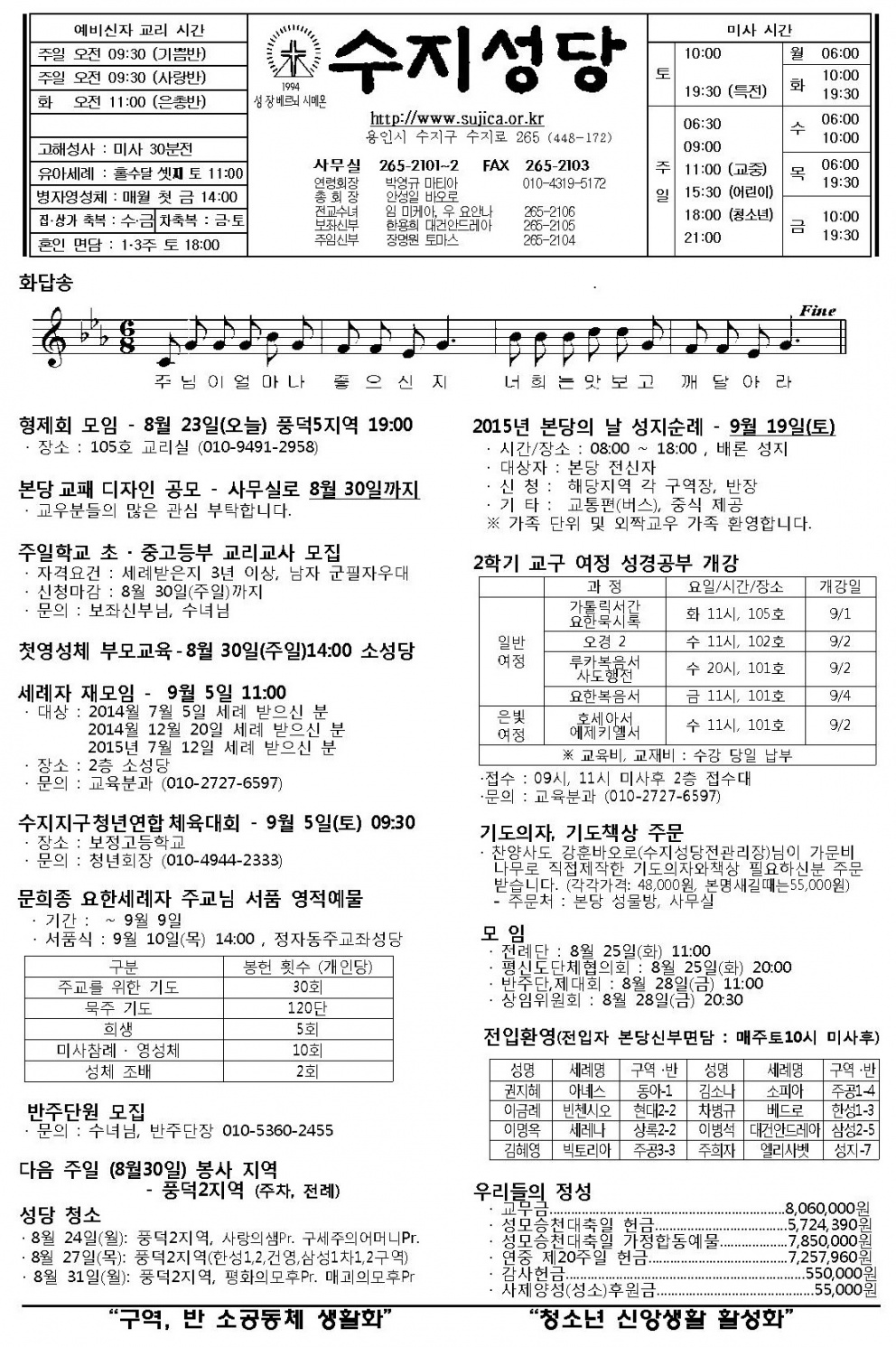 (주보) 연중 제21주일 2015. 8. 23