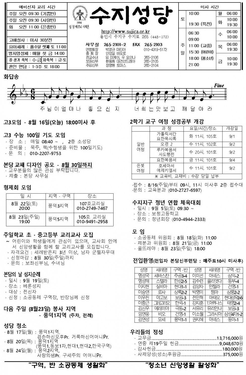 (주보) 연중 제20주일 2015. 8. 16
