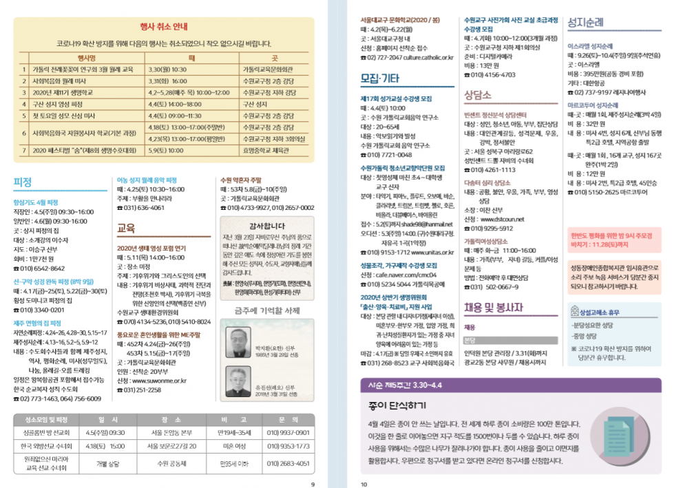 수원주보 사순 제5주일 2020.03.29
