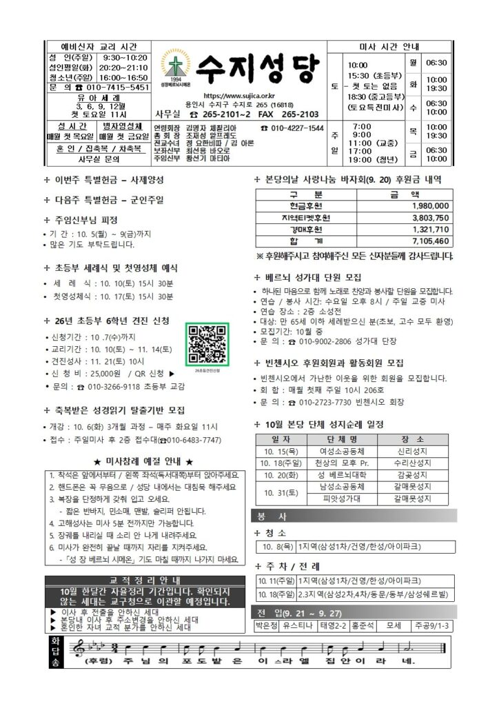 2026. 10. 4. – 연중 제27주일